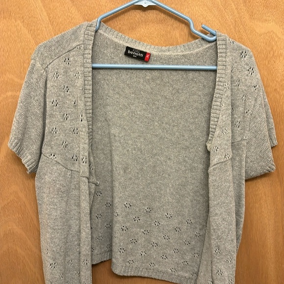 Gina Benotti Gray Short Sleeve Cardigan XXL - Picture 1 of 3